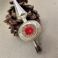 sølvfarvet-glas-topspir-pink-bunden-reflektor-spejl-dekorationer-gammel-glas-juletræspynt